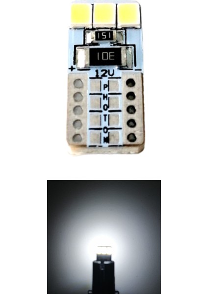 Photon T10 LED Oto Park Ampulü Beyaz PH7010 W5W 9 Adet
