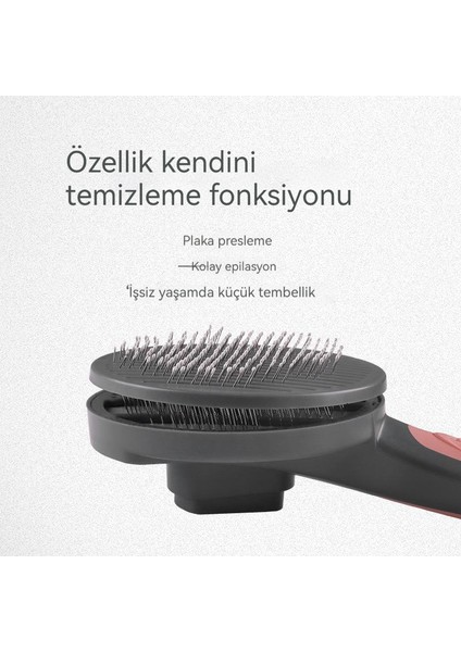 Pet Kendini Temizleme Tarak Köpek Kedi Temizleme Tek Tıklama Epilasyon T9 Paslanmaz Çelik Iğne Tarak (Yurt Dışından)
