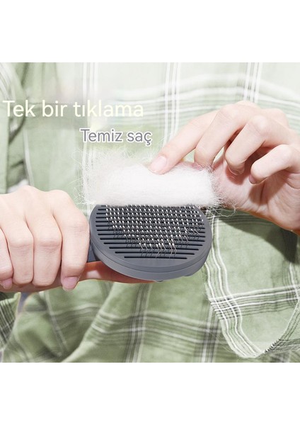 Pet Kendini Temizleme Tarak Köpek Kedi Temizleme Tek Tıklama Epilasyon T9 Paslanmaz Çelik Iğne Tarak (Yurt Dışından)