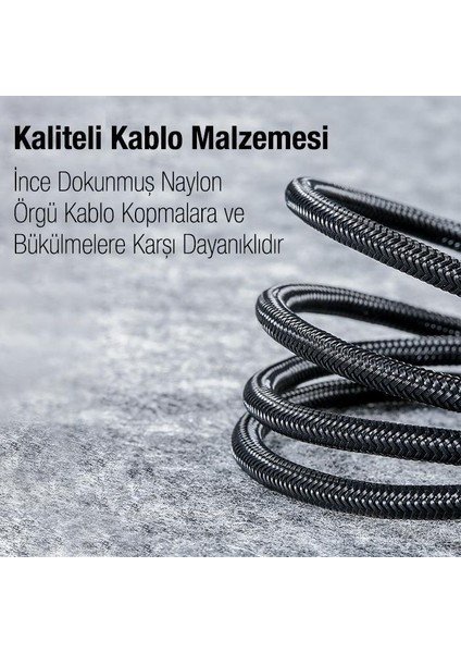 4in1 1 Metre Type-C, 2x iPhone Lightning, Micro USB Şarj ve Data Kablosu, 2A Halat Kablo