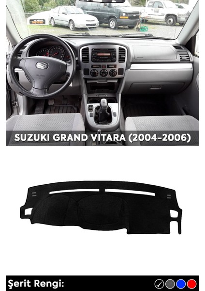 Suzukı Grand Vıtara (2004-2006) 3D Torpido Koruma Kılıfı - Ön Göğüs Kaplama - Siyah Şerit