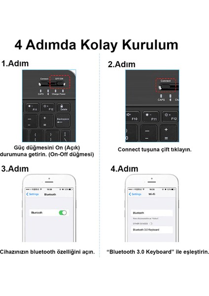iPad Air 2 2in1 Set Standlı Silikon Kılıf + Bluetooth Klavye - AL8107