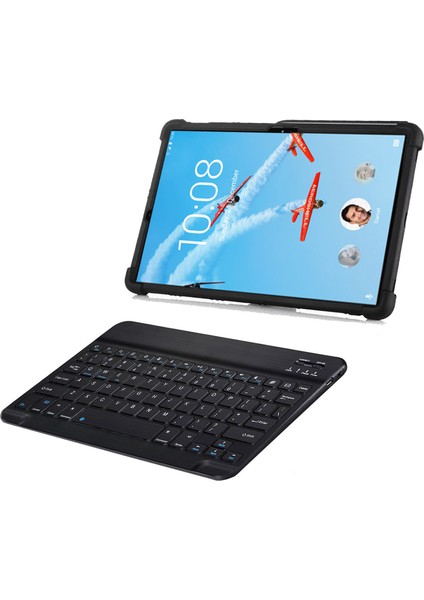 Lenovo Tab E10 TB-X104F 2in1 Set Standlı Silikon Kılıf + Bluetooth Klavye - AL8107