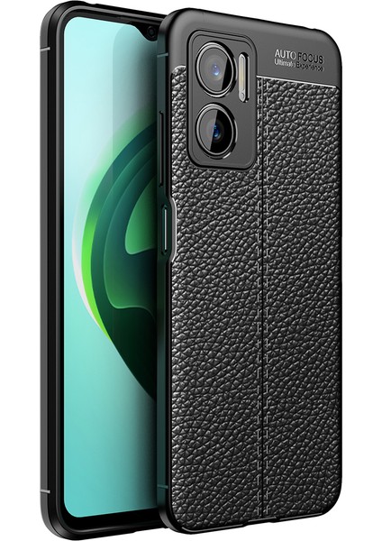 Xiaomi Redmi Note 11E Deri Görünümlü Silikon Kılıf Voyo Kapak