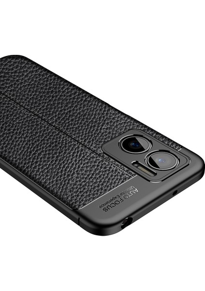 Xiaomi Redmi Note 11E Deri Görünümlü Silikon Kılıf Voyo Kapak