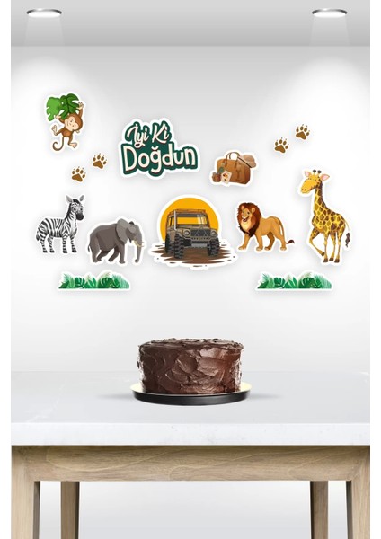 Safari Temalı Çok Parçalı Afiş *kalın Kağıt 150 cm