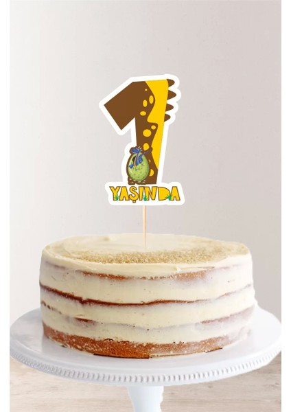 Dinazor Temalı 1 Yaşında (Bir) Pasta Süsü *kalın Kağıt