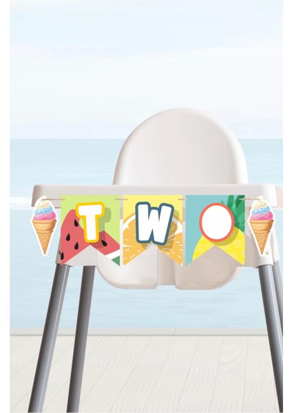 Summer Yaz Temalı Two Banner *kalın Kağıt