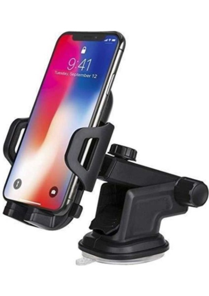 Uzayan Ayarlanabilen Başlıklı Universal Vakumlu Telefon Tutucu Otomobil Araç Oto Siyah fiyatları