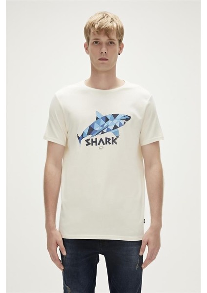 Badbear Erkek Shark T-Shırt Beyaz