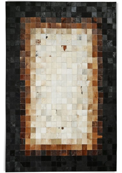 Siyah Dana Derisi Patchwork Halı 170 x 240 cm