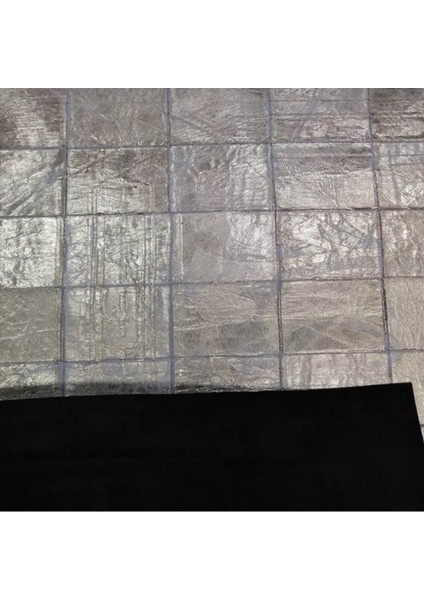 Altın Varaklı Dana Derisi Patchwork Halı 170 x 240 cm