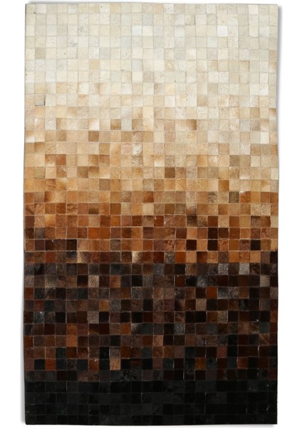 Siyah & Krem Rengi Dana Derisi Patchwork Halı 140 x 200 cm