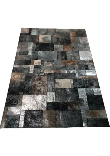 Varaklı Patchwork Doğal Dana Derisi Halı 80 x 150 cm