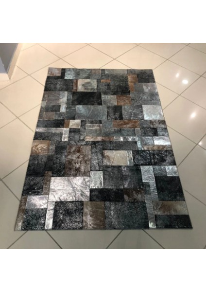 Varaklı Patchwork Doğal Dana Derisi Halı 80 x 150 cm