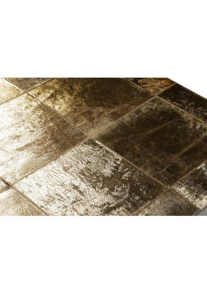 Altın Varaklı Dana Derisi Patchwork Halı 170 x 240 cm fiyatları