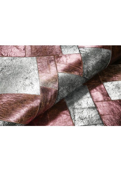 Varaklı Doğal Dana Derisi Patchwork Halı 140 x 200 cm