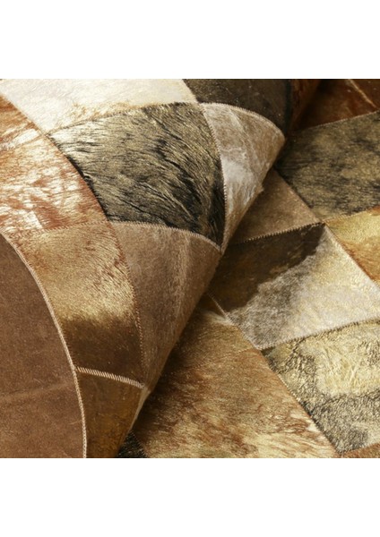 Altın Varaklı Dana Derisi Patchwork Halı 170 x 240 cm fiyatları