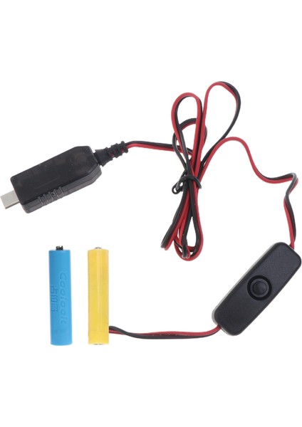 Aaa Pil Için Anahtarlı USB C Güç Kaynağı Kablosu 2 Aaa 3V Pil (Yurt Dışından)