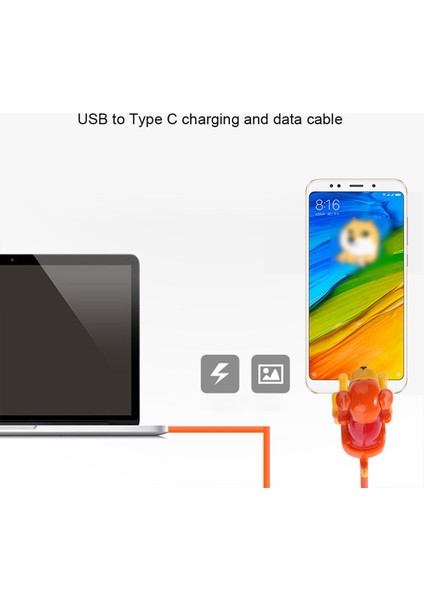 Sokak Köpek Telefon Şarj Cihazı Kablosu Komik Hareketli Humping Köpek C Type Kablosu (Yurt Dışından)