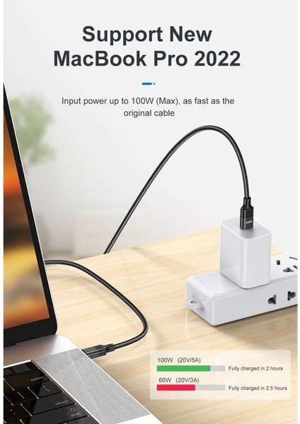 100W USB Type C Type Kablo Pd Hızlı Şarj 5A Hızlı Şarj Cihazı USB C Tel (Yurt Dışından)