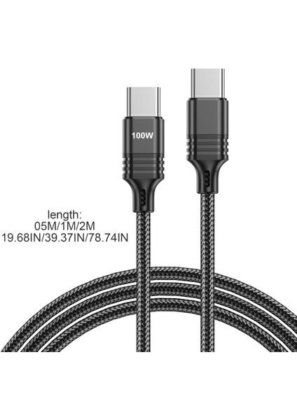 100W USB Type C Type Kablo Pd Hızlı Şarj 5A Hızlı Şarj Cihazı USB C Tel (Yurt Dışından)