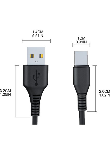 Android Type C Şarj Cihazı Için Çift Şarj Güç Bankası USB C Şarj Kablosu (Yurt Dışından)