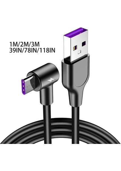 5A Hızlı Şarj Type C 90 ° Dirsek Veri Kablosu Kablosu Güvenli Koruma (Yurt Dışından) indirimleri