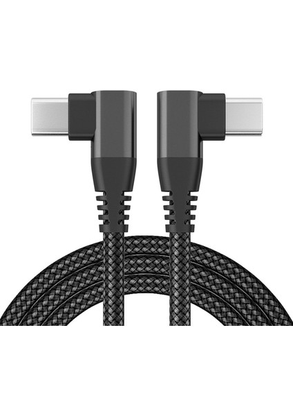 USB C USB C Kablosu 60W/3A Hızlı Şarj USB Type'ye C Kordon Çift 90 ° (Yurt Dışından)