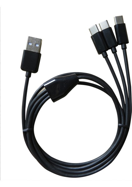 Type Tip Konektörlü 3'ü 1 Arada Şarj Kablosu Universal Sync Charger Adaptörü (Yurt Dışından)