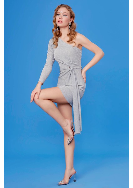 Tek Omuz Parıltılı Elbise modelleri