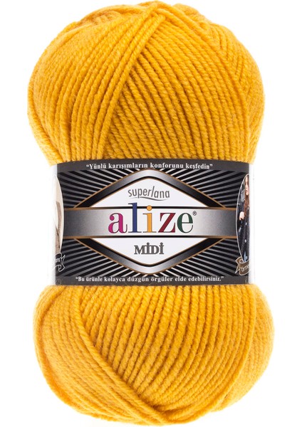 Süperlana Midi El Örgü Ipi (5 Li Paket) - 488-SARI
