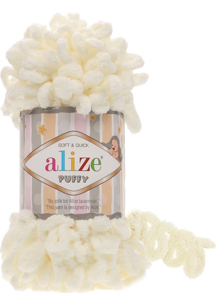 Puffy El Örgü Ipi (5 Li Paket) - 62-Açık Krem