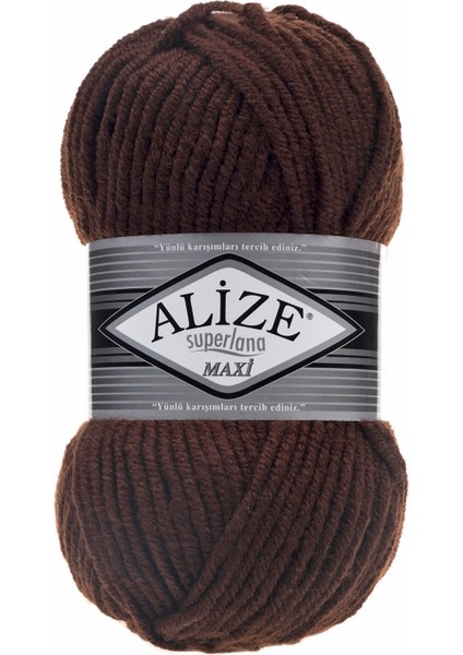 Süperlana Maxi El Örgü Ipi (5 Li Paket) - 26-Kahve