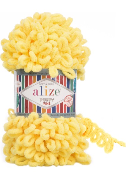Puffy Fine El Örgü Ipi (5 Li Paket) - 113-SARI