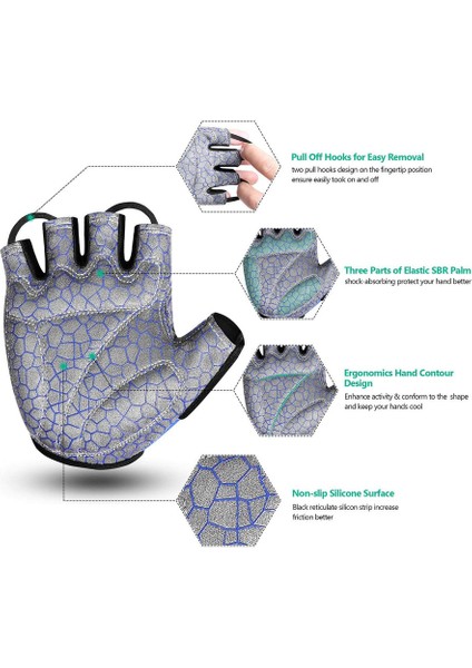 Nefes Alabilen Yarım Parmak Eldiven Blue-S (Yurt Dışından) indirimleri