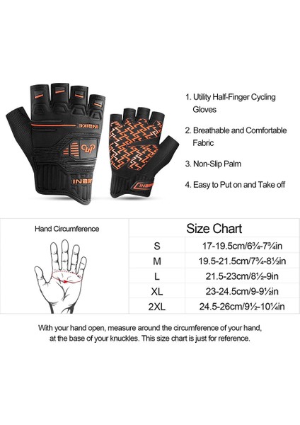 Yarım Parmak Bisiklet Eldiveni Orange-S (Yurt Dışından) indirimleri