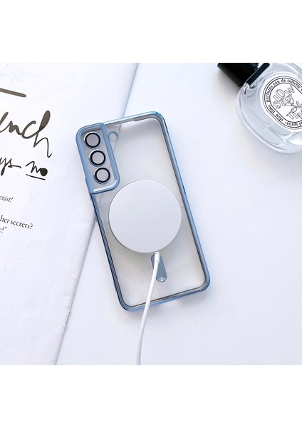 S23 Kılıf Kamera Lens Korumalı Metalik Magsafe Şarjlı Zrıh Yumuşak Case