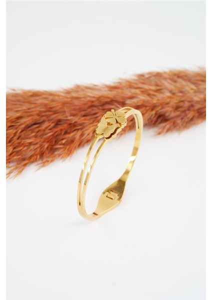 Kadın 316 L Paslanmaz Çelik Anti Alerjenik Yonca ve Kelebek Model Çelik Bileklik modelleri