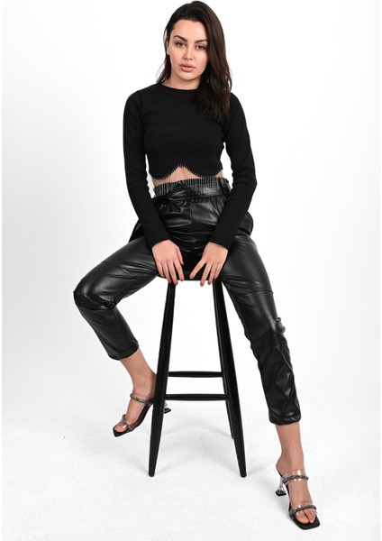 Kadın Jogger Deri Pantolon 6151-23 fiyatları