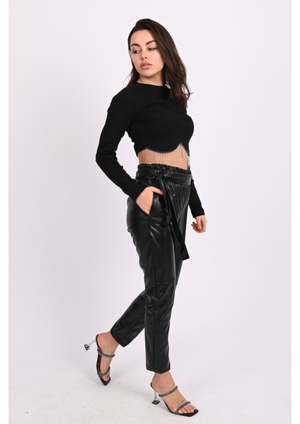 Kadın Jogger Deri Pantolon 6151-23 indirimleri