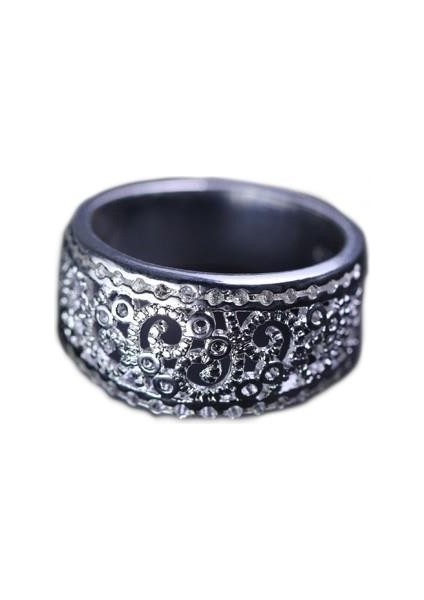 Açık Halka Hollow Flowers Yüzük Gümüş Kaplama Boyutu Ayarlanabilir. 9 (49MM)