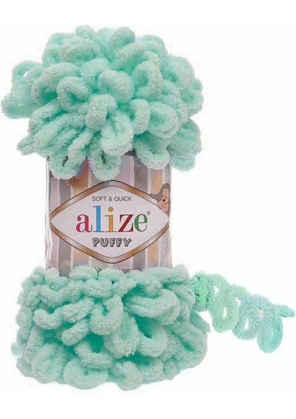 Puffy El Örgü Ipi (5 Li Paket) - 19-Açık Mint
