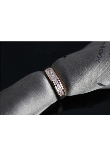 7 Taşlı Zirkon Pırlanta Platin Kaplama Yüzük Rose Gold fiyatları