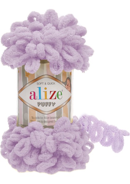 Puffy El Örgü Ipi (5 Li Paket) - 27-Açık Lila