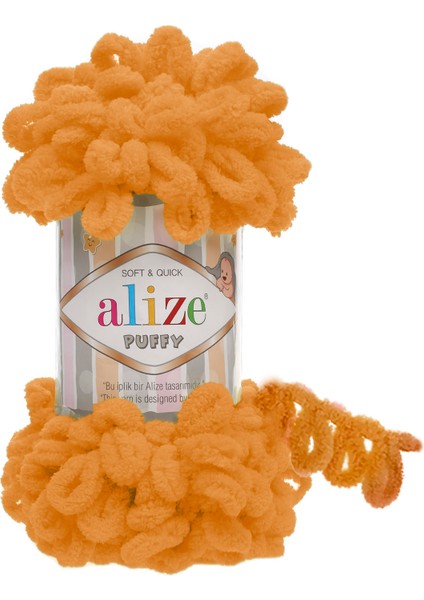 Puffy El Örgü Ipi (5 Li Paket) - 336-PORTAKAL
