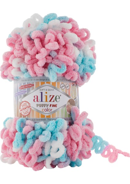 Puffy Fine Color El Örgü Ipi (5 Li Paket) - 6377