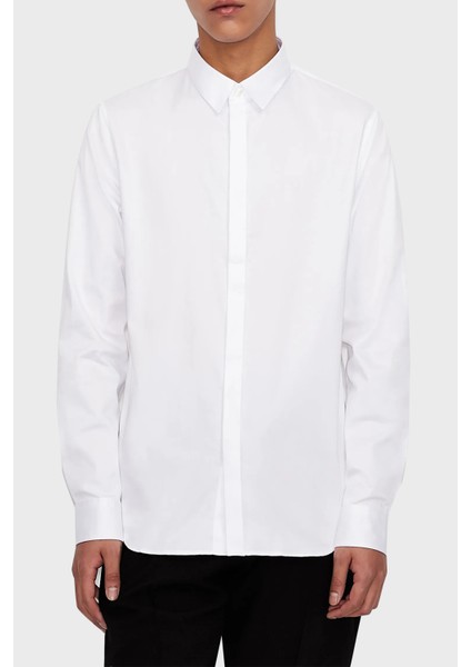 Streç Pamuklu Slim Fit Gömlek Erkek Gömlek 8nzcbd ZN10Z 0113