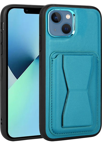 Apple iPhone 13 Kılıf Kartlıklı Standlı ​suni Deri Memo Kılıf