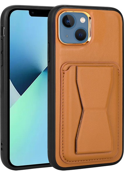 Apple iPhone 13 Kılıf Kartlıklı Standlı ​suni Deri Memo Kılıf